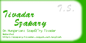 tivadar szapary business card